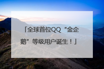 全球首位QQ“金企鹅”等级用户诞生！