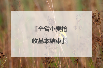 全省小麦抢收基本结束