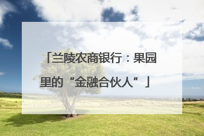 兰陵农商银行：果园里的“金融合伙人”