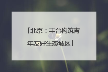 北京：丰台构筑青年友好生态城区