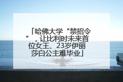 哈佛大学“禁招令”，让比利时未来首位女王、23岁伊丽莎白公主难毕业