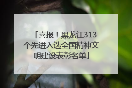 喜报！黑龙江313个先进入选全国精神文明建设表彰名单