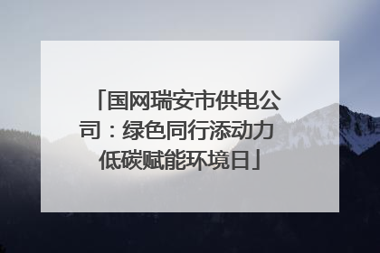 国网瑞安市供电公司：绿色同行添动力 低碳赋能环境日