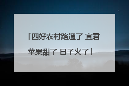 四好农村路通了 宜君苹果甜了 日子火了