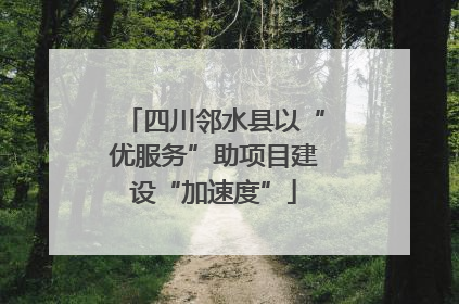 四川邻水县以“优服务”助项目建设“加速度”