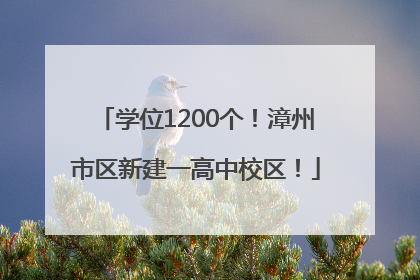 学位1200个！漳州市区新建一高中校区！