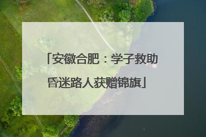 安徽合肥：学子救助昏迷路人获赠锦旗