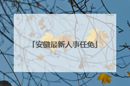 安徽最新人事任免