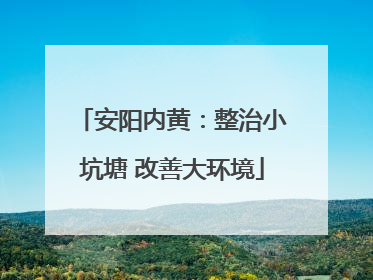 安阳内黄：整治小坑塘 改善大环境