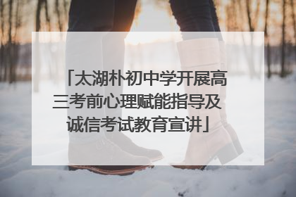 太湖朴初中学开展高三考前心理赋能指导及诚信考试教育宣讲