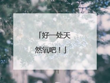 好一处天然氧吧！