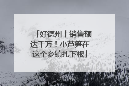 好德州丨销售额达千万！小芦笋在这个乡镇扎下根