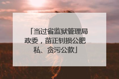 当过省监狱管理局政委，苗正钊损公肥私、贪污公款