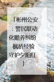 彬州公安：警民联动化赡养纠纷 枫桥经验守护夕阳红