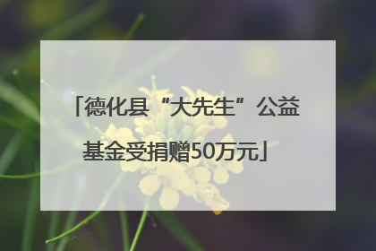 德化县“大先生”公益基金受捐赠50万元