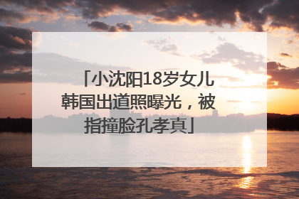 小沈阳18岁女儿韩国出道照曝光，被指撞脸孔孝真