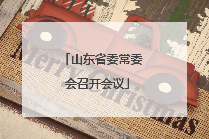 山东省委常委会召开会议