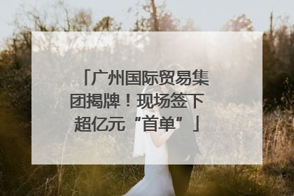 广州国际贸易集团揭牌！现场签下超亿元“首单”