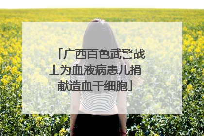 广西百色武警战士为血液病患儿捐献造血干细胞