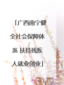 广西南宁健全社会保障体系 扶持残疾人就业创业