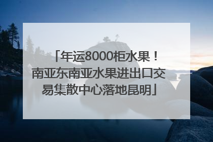 年运8000柜水果！南亚东南亚水果进出口交易集散中心落地昆明