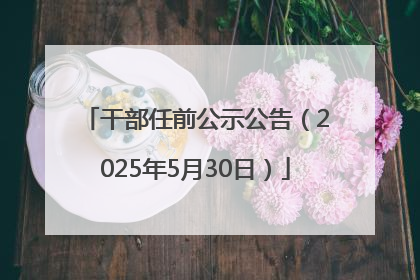干部任前公示公告（2025年5月30日）