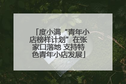 度小满“青年小店榜样计划”在张家口落地 支持特色青年小店发展