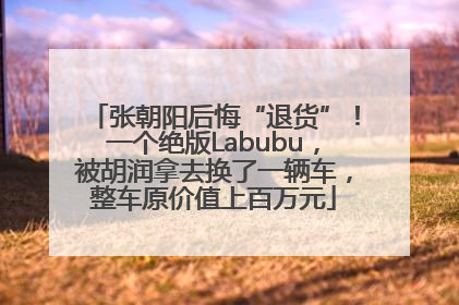 张朝阳后悔“退货”！一个绝版Labubu，被胡润拿去换了一辆车，整车原价值上百万元