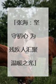 张海：坚守初心 为残疾人汇聚温暖之光