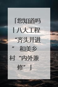您知道吗丨八大工程“齐头并进” 和美乡村“内外兼修”
