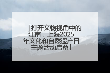 打开文物视角中的江南，上海2025年文化和自然遗产日主题活动启幕
