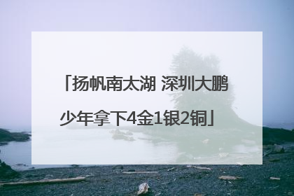 扬帆南太湖 深圳大鹏少年拿下4金1银2铜
