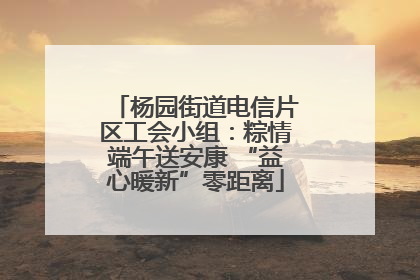 杨园街道电信片区工会小组：粽情端午送安康 “益心暖新”零距离