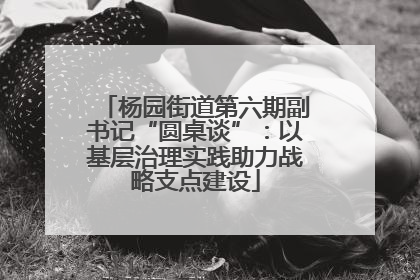 杨园街道第六期副书记“圆桌谈”：以基层治理实践助力战略支点建设