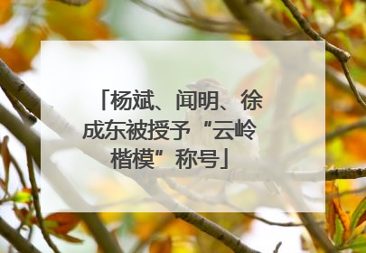 杨斌、闻明、徐成东被授予“云岭楷模”称号