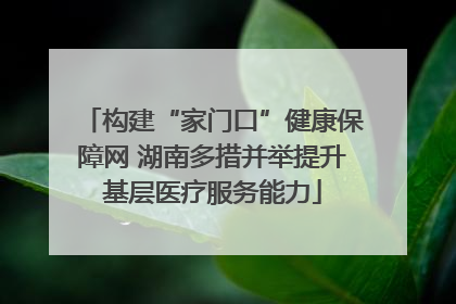 构建“家门口”健康保障网 湖南多措并举提升基层医疗服务能力