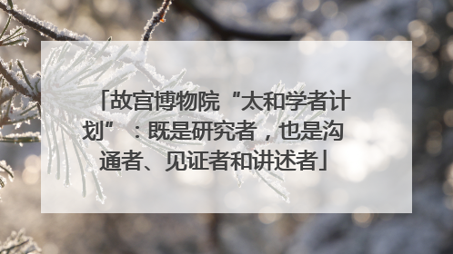 故宫博物院“太和学者计划”：既是研究者，也是沟通者、见证者和讲述者