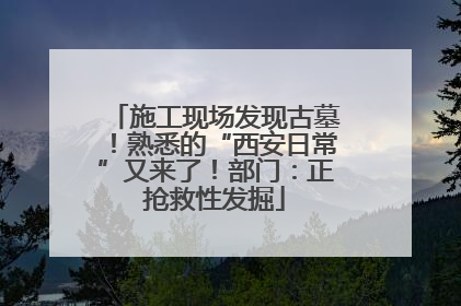 施工现场发现古墓！熟悉的“西安日常”又来了！部门：正抢救性发掘
