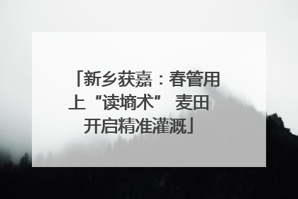 新乡获嘉：春管用上“读墒术” 麦田开启精准灌溉