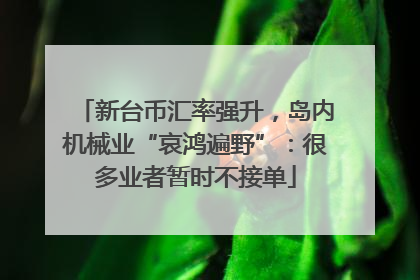 新台币汇率强升，岛内机械业“哀鸿遍野”：很多业者暂时不接单
