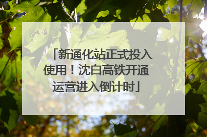 新通化站正式投入使用！沈白高铁开通运营进入倒计时