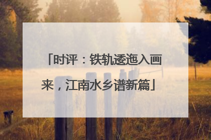 时评：铁轨逶迤入画来，江南水乡谱新篇