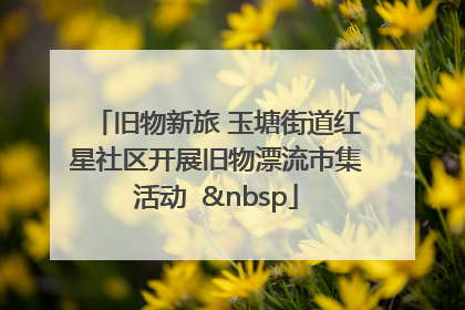 旧物新旅 玉塘街道红星社区开展旧物漂流市集活动   