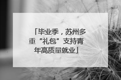 毕业季，苏州多重“礼包”支持青年高质量就业