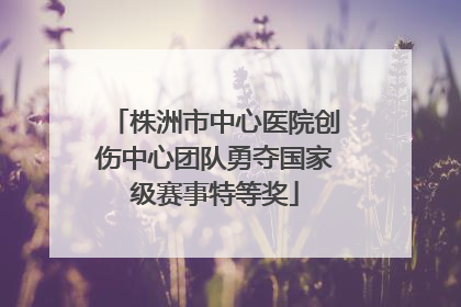株洲市中心医院创伤中心团队勇夺国家级赛事特等奖