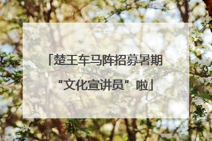 楚王车马阵招募暑期“文化宣讲员”啦