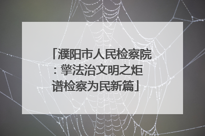 濮阳市人民检察院：擎法治文明之炬 谱检察为民新篇