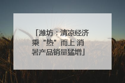 潍坊：清凉经济乘“热”而上 消暑产品销量猛增