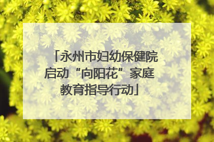 永州市妇幼保健院启动“向阳花”家庭教育指导行动