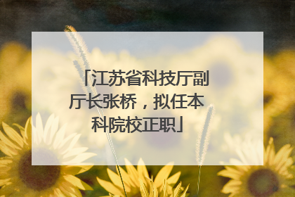 江苏省科技厅副厅长张桥，拟任本科院校正职